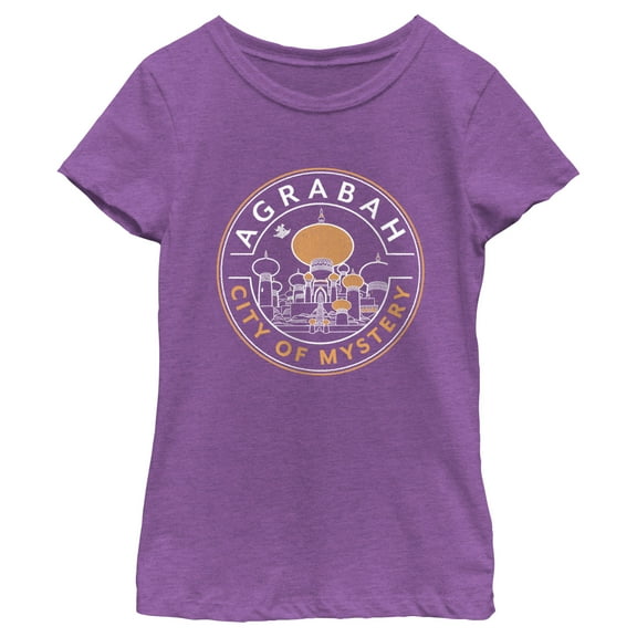 Girl's Aladdin Agrabah Cave of Wonders  Graphic Tee Purple Berry X Small
