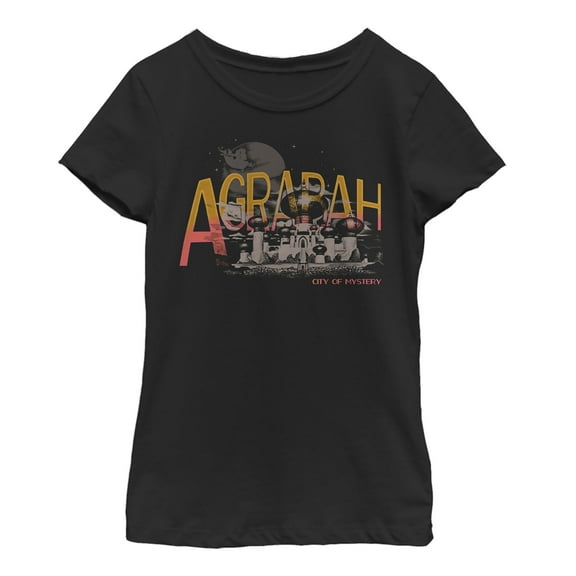 Girl's Aladdin Agrabah City of Mystery  Graphic Tee Black Small