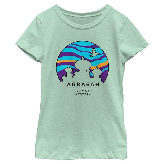Girl's Aladdin Agrabah City of Mystery  Graphic Tee Mint Small