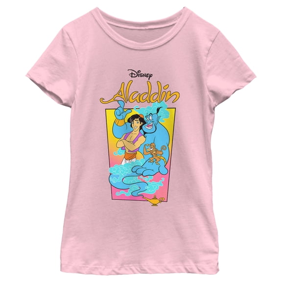 Girl's Aladdin Friend Trio Graphic Tee Light Pink Medium