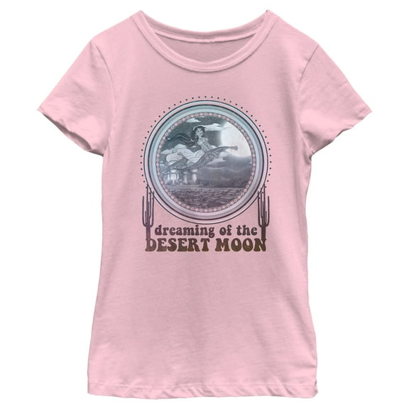 Girl's Aladdin Jasmine Desert Moon  Graphic Tee Light Pink X Large