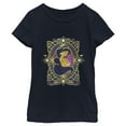 thumbnail image 1 of Girl's Aladdin Jasmine Gold Lotus Ornate  Graphic Tee Navy Blue X Small, 1 of 4