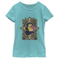 thumbnail image 1 of Girl's Aladdin Jasmine Gold Lotus Ornate  Graphic Tee Tahiti Blue X Small, 1 of 4