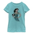 thumbnail image 1 of Girl's Aladdin Jasmine Sketch Profile  Graphic Tee Tahiti Blue Small, 1 of 3