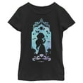 thumbnail image 1 of Girl's Aladdin Jasmine Watercolor Silhouette Graphic Tee Black Medium, 1 of 4