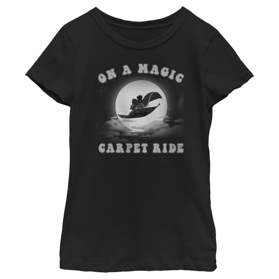 Girl's Aladdin On a Magic Carpet Ride Graphic Tee Black Small