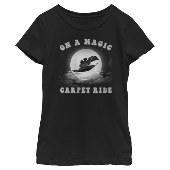 Girl's Aladdin On a Magic Carpet Ride Graphic Tee Black X Small