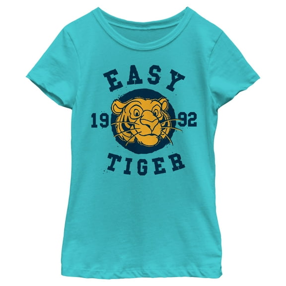 Girl's Aladdin Rajah Easy Tiger  Graphic Tee Tahiti Blue Small