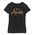 thumbnail image 1 of Girl's Aladdin Script Logo  Graphic Tee Black Medium, 1 of 3