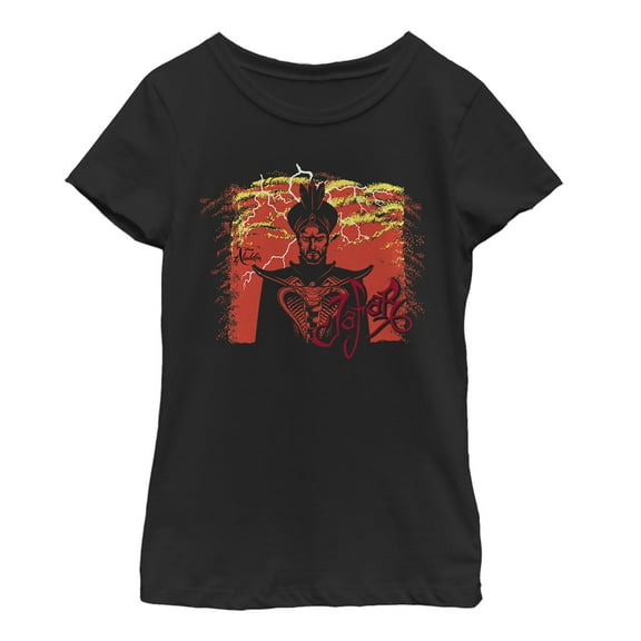 Girl's Aladdin Stormy Jafar  Graphic Tee Black X Small