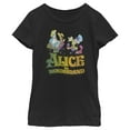 thumbnail image 1 of Girl's Alice in Wonderland Alice and Mad Hatter Party  Graphic Tee Black Small, 1 of 9