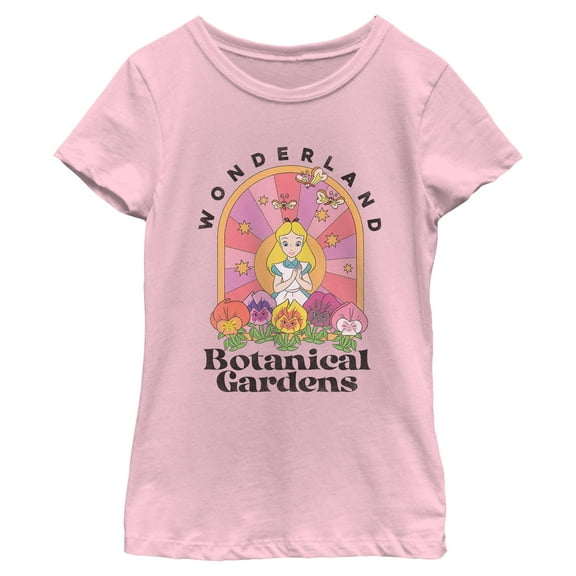 Girl's Alice in Wonderland Botanical Gardens  Graphic T-Shirt