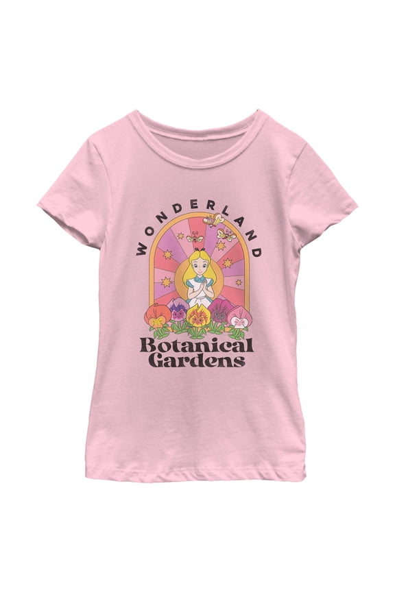 Girl's Alice in Wonderland Botanical Gardens Graphic T-Shirt