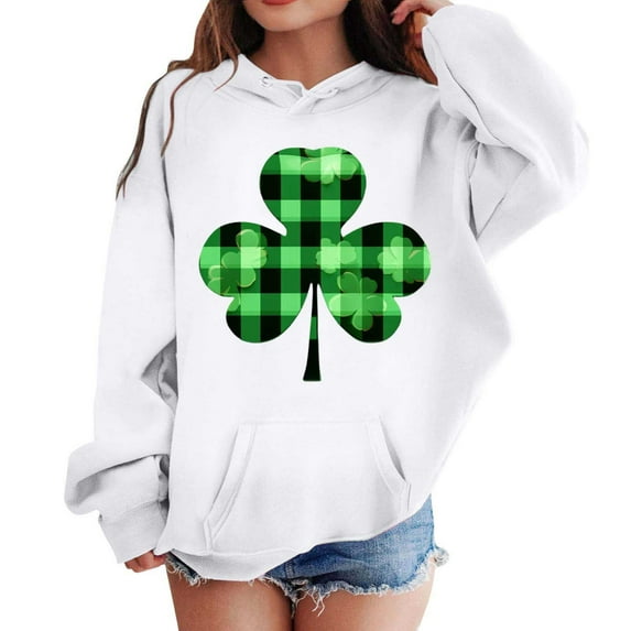 Girl's And Boy's St Patricks Day Hoodie Long Sleeve Soft Sweatshirt Graphic Hoody Kids Cute Pullovers Top Clothes Big Boys