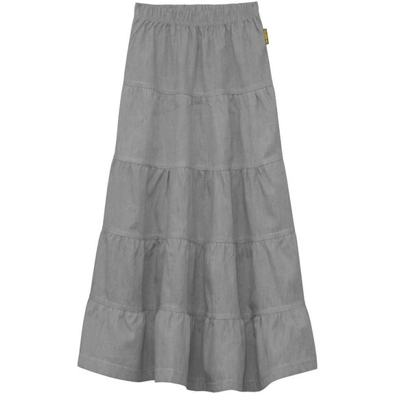 Girl's Ankle Length Long Denim 5 Tiered Skirt 4 to 18 years old