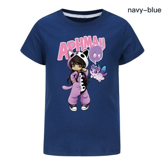 Girl's Aphmaus Graphic T Shirts Cotton Soft Short Sleeve Cute Shirts Loose Tee Kids Summer Tops Anime Gift