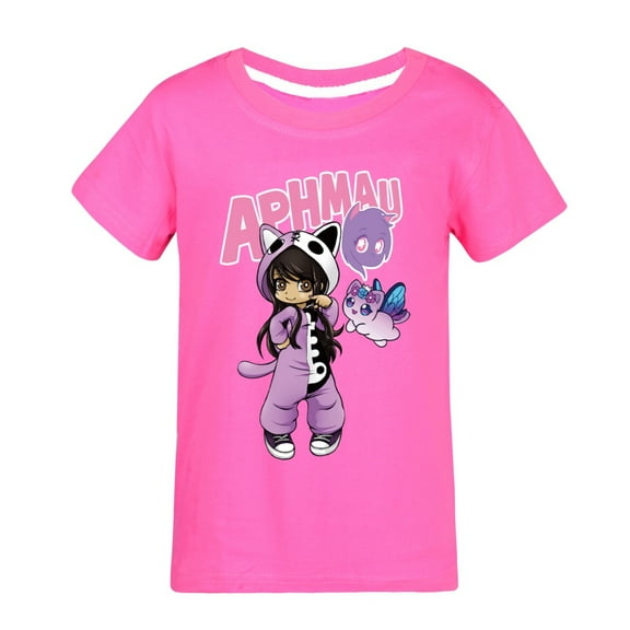 Girl's Aphmaus Graphic T Shirts Cotton Soft Short Sleeve Cute Shirts Loose Tee Kids Summer Tops Anime Gift