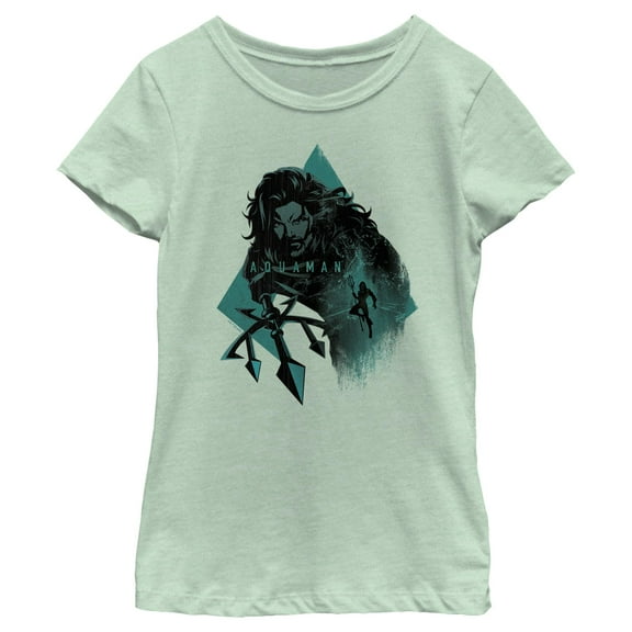 Girl's Aquaman King Ocean Shadow  Graphic T-Shirt