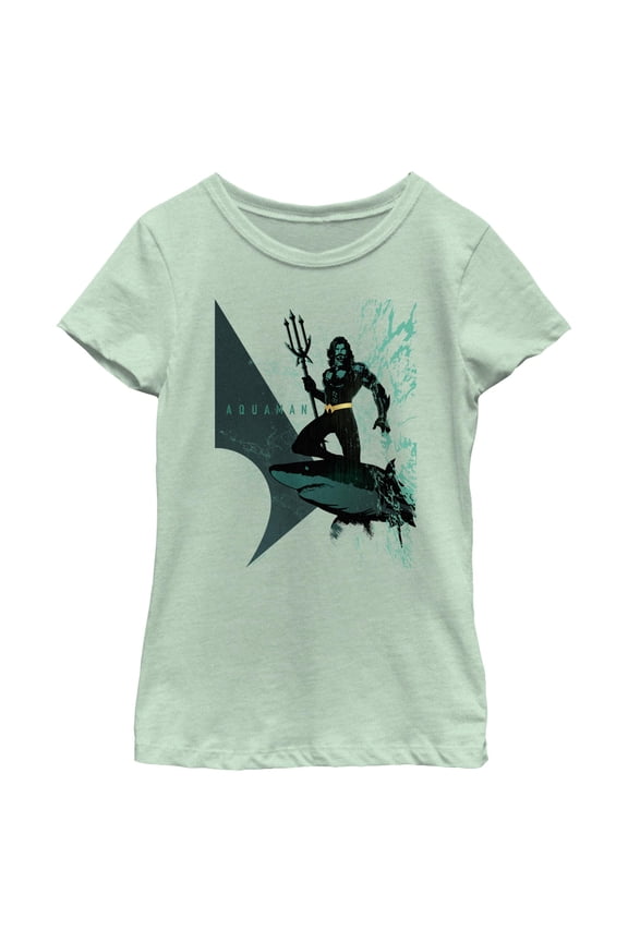 Girl's Aquaman King Shark Ride Graphic T-Shirt