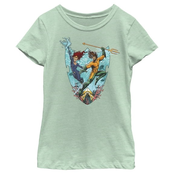 Girl's Aquaman and the Lost Kingdom Mera and Aquaman  Graphic Tee Purple Berry Large