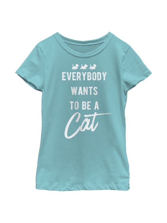 Girl's Aristocats Everybody Wants To Be a Cat Graphic Tee Tahiti Blue Large