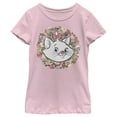 thumbnail image 1 of Girl's Aristocats Floral Marie White Kitten  Graphic Tee Light Pink Small, 1 of 9