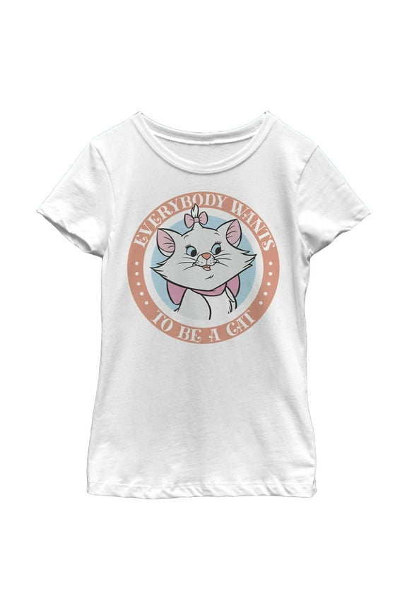 Girl's Aristocats Marie Everybody Wants To Be A Cat Graphic Tee White X Large