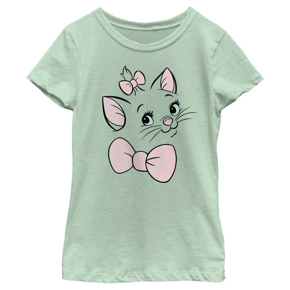 Girl's Aristocats Marie Face Graphic Tee Mint Small