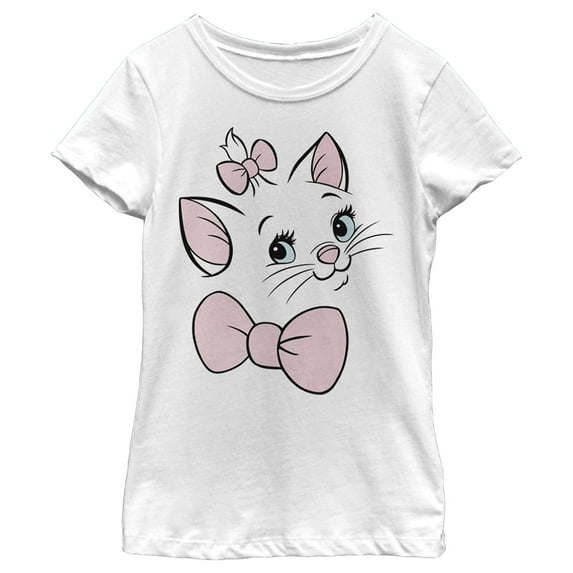 Girl's Aristocats Marie Face Graphic Tee White X Small