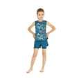 thumbnail image 1 of Girl's Athletic Sportswear Patterned Tank Top and Solid Tennis Shorts Set in Crayon Palms Green Small, 1 of 5