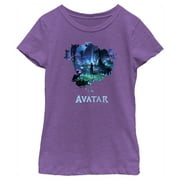 Girl's Avatar Neytiri Pandora Night Scene Graphic Tee Purple Berry X Small