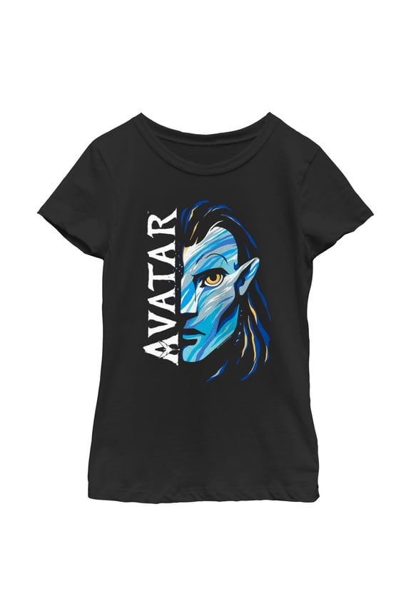 Girl's Avatar: The Way of Water Jake Sully Face Logo Graphic Tee Black X Small