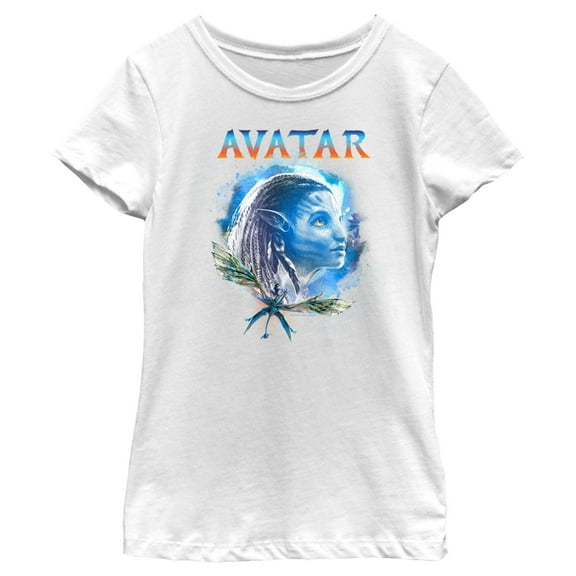 Girl's Avatar: The Way of Water Neytiri Portrait Graphic Tee White Medium
