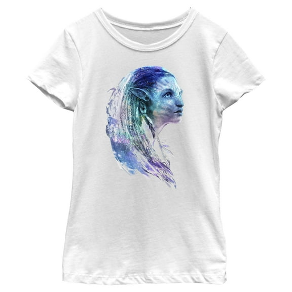 Girl's Avatar: The Way of Water Ocean Neytiri  Graphic Tee White X Small