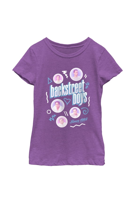 Girl's Backstreet Boys Bubble Icons Doodle  Graphic T-Shirt