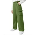 thumbnail image 1 of Girl's Baggy Sweatpants Wide Leg Cargo Pant Elastic Waist Sweatpants with Pockets for Kids Straight Leg Casual Athletic Pants, 1 of 9