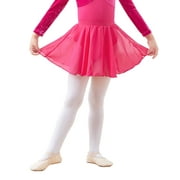 Girl's Ballet Skirt Chiffon Short Semi Sheer Dance Skirts with Elastic Waist