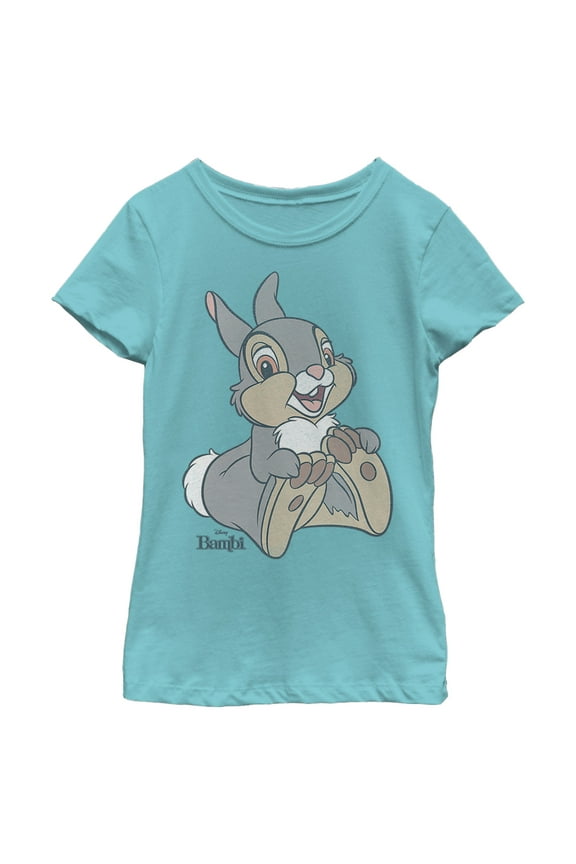 Girl's Bambi Thumper the Rabbit  Graphic Tee Tahiti Blue Medium