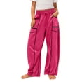thumbnail image 1 of Girl's Barrel Sweatpant High Waisted Wide Leg Sweat Pant Drawstring Athletic Baggy Pant Y2K Palazzo Patchwork Trousers, 1 of 8