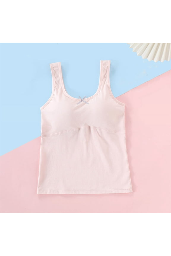 Girl's Base Undershirts Tops Developmental Students Cotton Lined Underwear Tank Bra Sport Bras for Girls 11Y