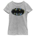 thumbnail image 1 of Girl's Batman Distressed Filled Logo Graphic Tee Athletic Heather Large, 1 of 5