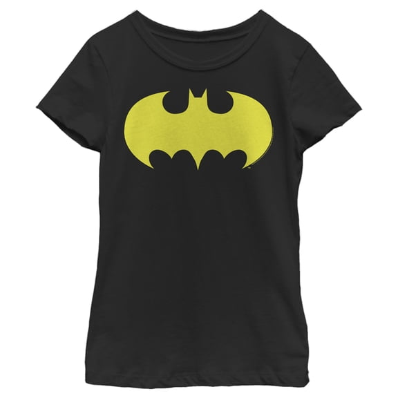 Girl's Batman Logo Classic Wing Graphic Tee Black Large