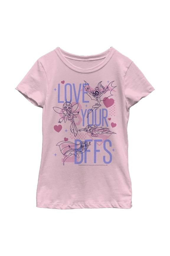 Girl's Batman Valentine's Day Love your BFFS Graphic Tee Light Pink Small