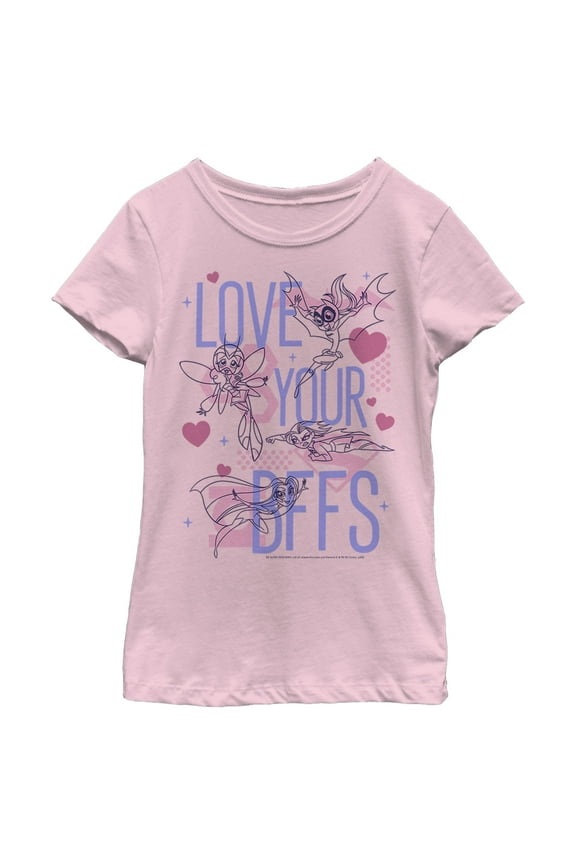 Girl's Batman Valentine's Day Love your BFFS Graphic Tee Light Pink X Large