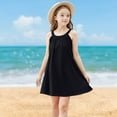 thumbnail image 1 of Girl's Beach Swim Cover Up Summer Sleeveless Tank Dresses Cute Solid Color Camisole Swing Dress 4-15 Years, 1 of 7