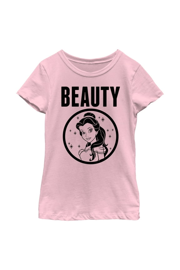 Girl's Beauty and the Beast Belle Portrait Graphic Tee Light Pink Large