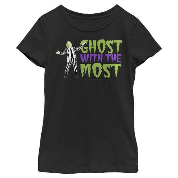 Girl's Beetlejuice Ghost with the Most Silhouette  Graphic T-Shirt