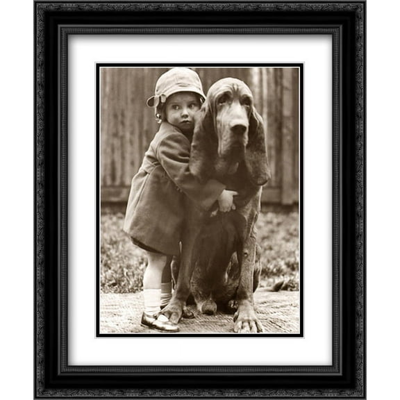 Girl's Best Friend 2x Matted 15x18 Black Ornate Framed Art Print