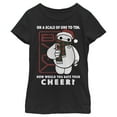 thumbnail image 1 of Girl's Big Hero 6 Christmas Baymax Cheer Scale  Graphic Tee Black X Small, 1 of 3