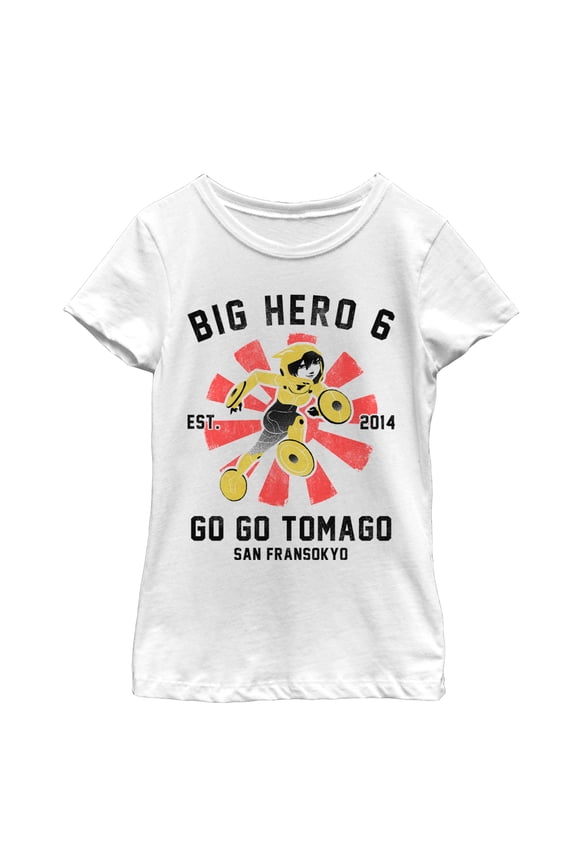 Girl's Big Hero 6 Go Go Tomago Portrait  Graphic Tee White Large